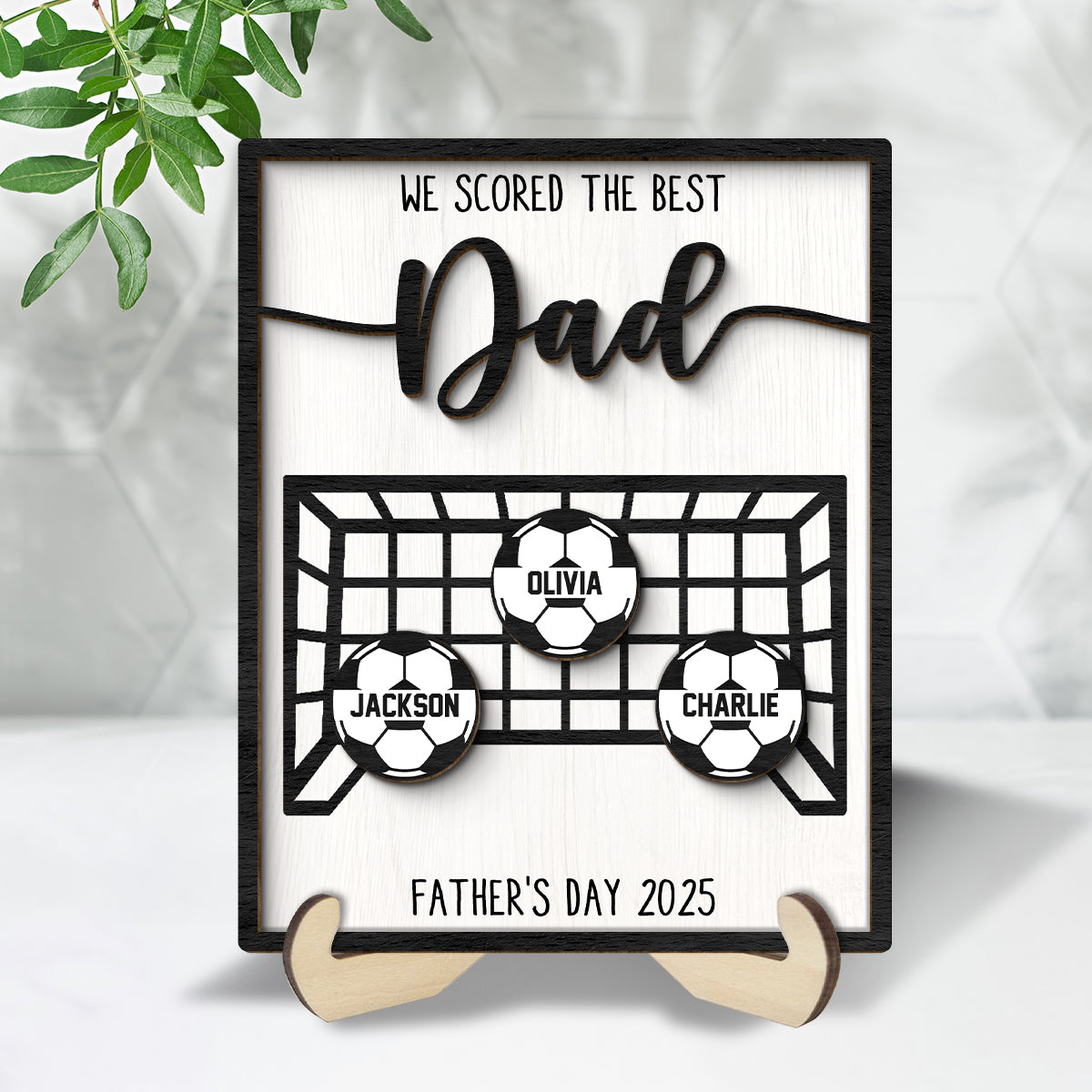 Personalized 2-Layered Wooden Plaque, Father's Day Gift