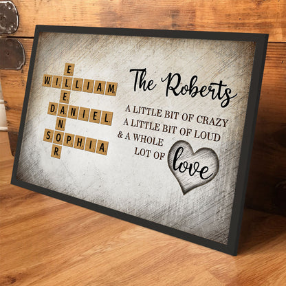 Personalized Canvas Crossword - "Family Whole Lot Of Love"