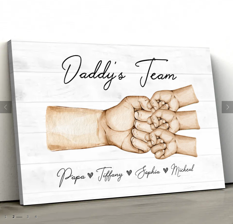 Personalized Canvas "Daddy's Team"