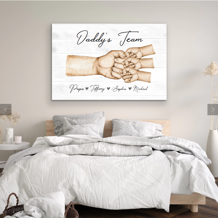 Personalized Canvas "Daddy's Team"