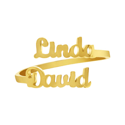Personalized Double Name Ring
