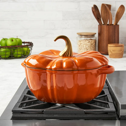 Cozy Autumn Pumpkin Cast Iron Pot – Limited Edition Fall Cookware 🍁