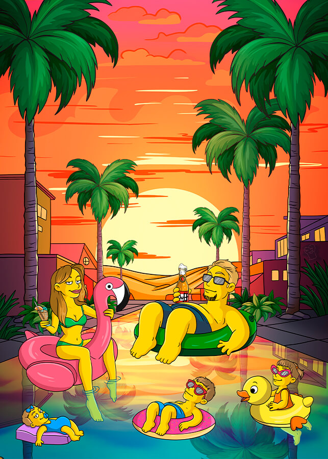 Personalized Canvas "Simpsons Art Style"