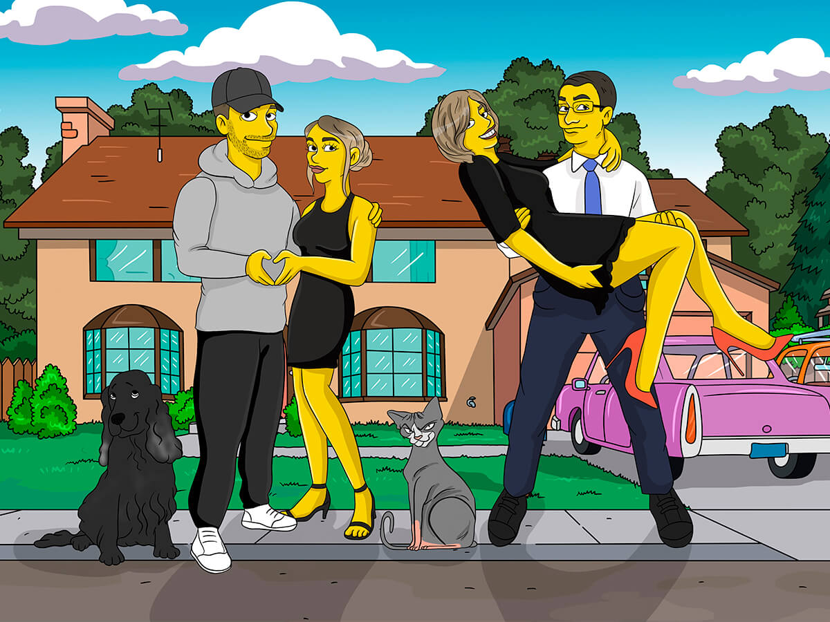 Personalized Canvas "Simpsons Art Style"