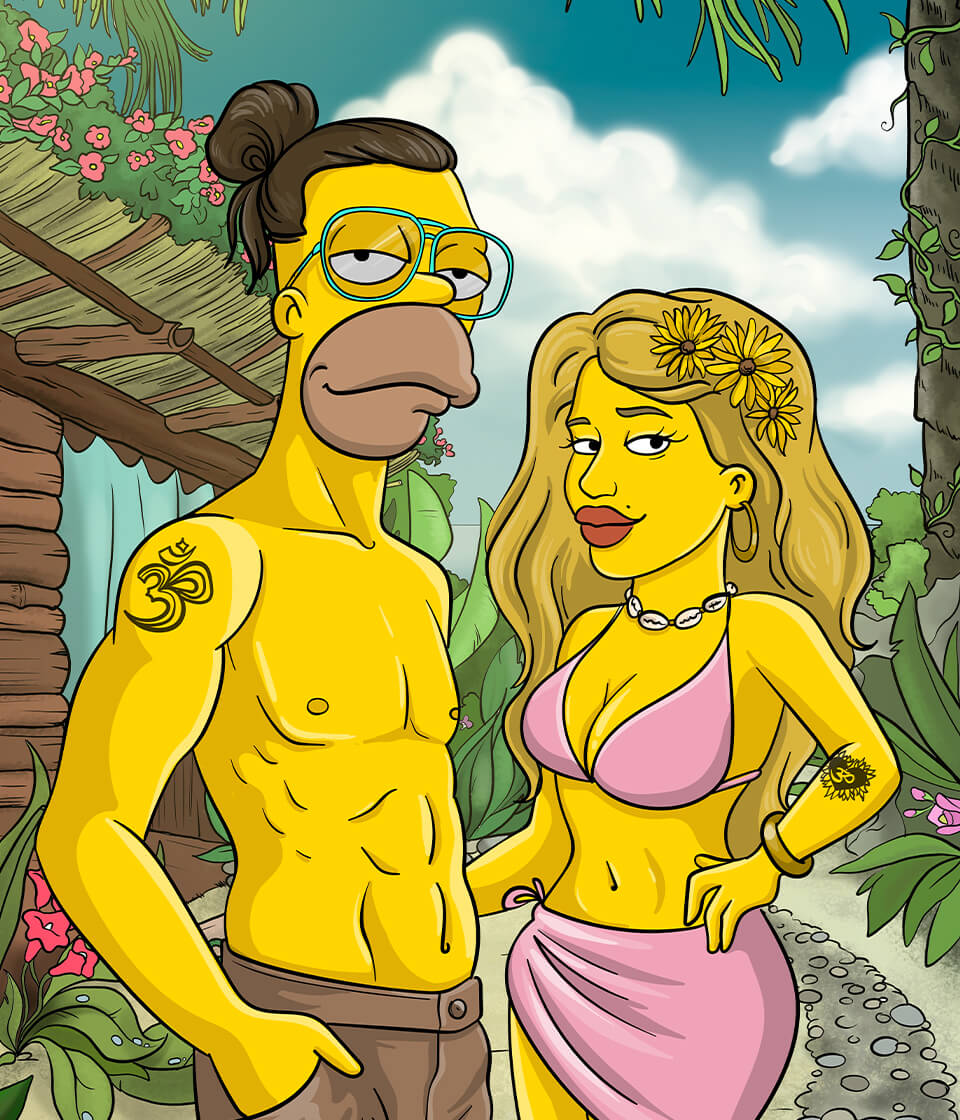 Personalized Canvas "Simpsons Art Style"