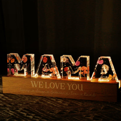 Personalized Flower Printed LED Night Light