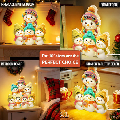 Personalized Snowman Light Box - Christmas Gift for Grandparents