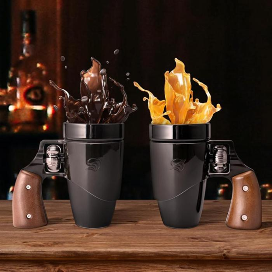 Ceramic Coffee Cup with Rotatable Wooden Handle