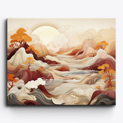 Abstract Mountain Harmony Paint By Numbers Kit