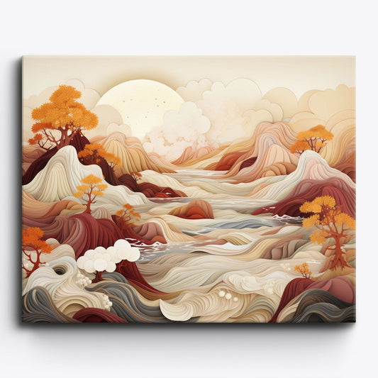 Abstract Mountain Harmony Paint By Numbers Kit