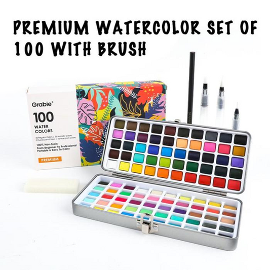 Grabie Watercolor Painting Art Set with Vibrant Colors