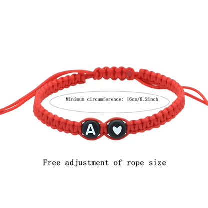 Personalized Heart Design Braided Drawstring Bracelet