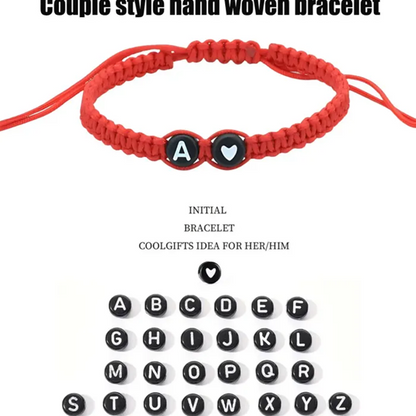 Personalized Heart Design Braided Drawstring Bracelet