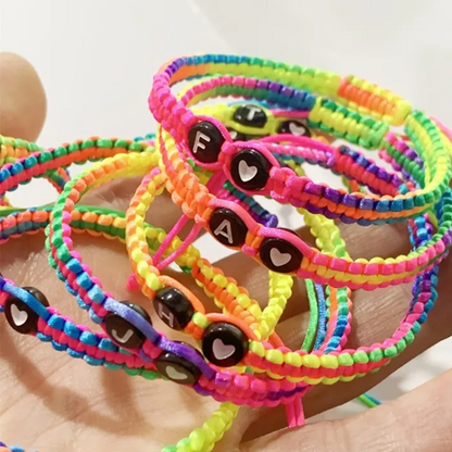 Personalized Heart Design Braided Drawstring Bracelet