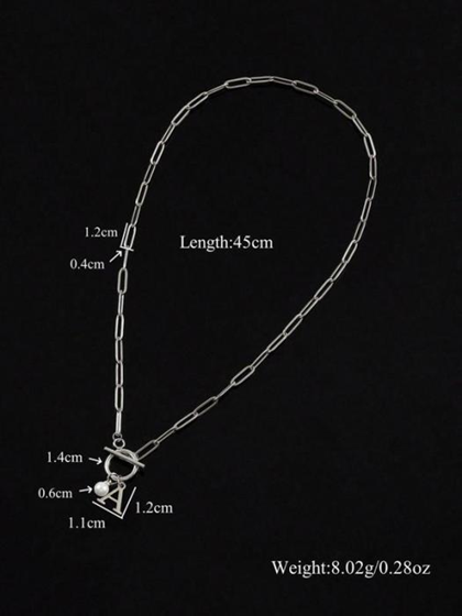 Personalized Women's Pendant Faux Pearl Decor Necklace