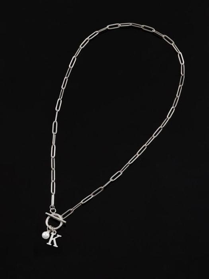 Personalized Women's Pendant Faux Pearl Decor Necklace