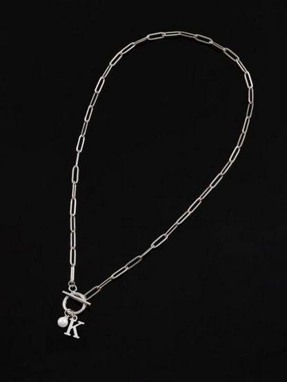 Personalized Women's Pendant Faux Pearl Decor Necklace