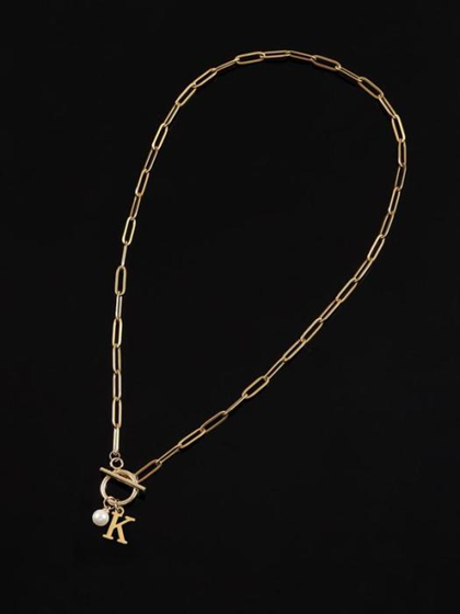 Personalized Women's Pendant Faux Pearl Decor Necklace