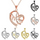 Love Heart Mom Charm Pendant Chain Necklace