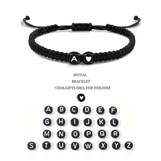 Personalized Heart Design Braided Drawstring Bracelet