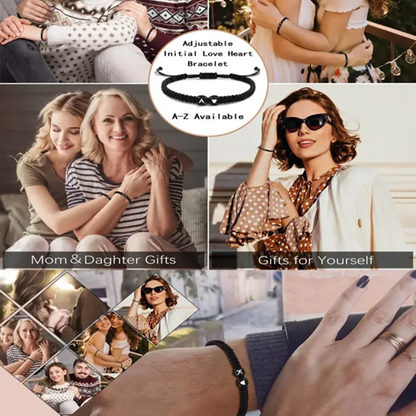 Personalized Heart Design Braided Drawstring Bracelet