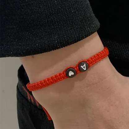 Personalized Heart Design Braided Drawstring Bracelet