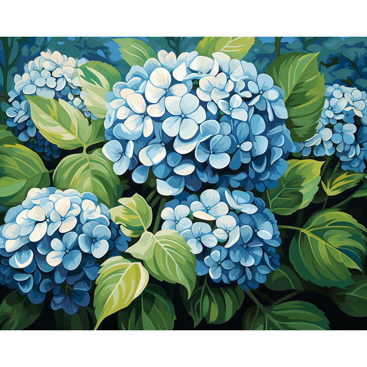 Clustered Hydrangeas Paint By Numbers Kit