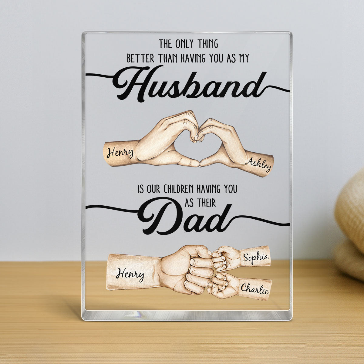 Personalized Acrylic Block, Father's Day Gift for Husband, Gift for Dad