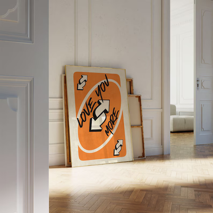 Love You More Uno Reverse Playing Card Wall Art