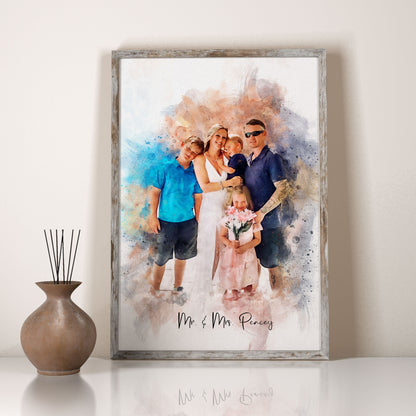 Personalized Watercolor Portrait - Mothers Day Gift, Birthday Gift