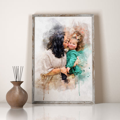 Personalized Watercolor Portrait - Mothers Day Gift, Birthday Gift
