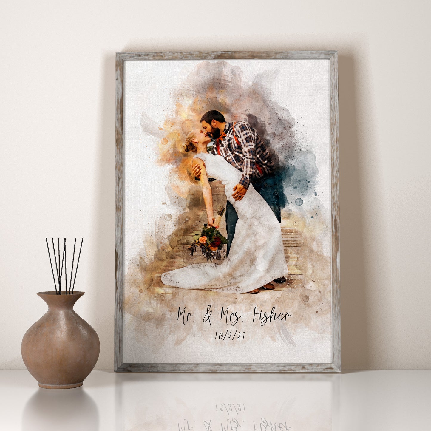 Personalized Watercolor Portrait - Mothers Day Gift, Birthday Gift