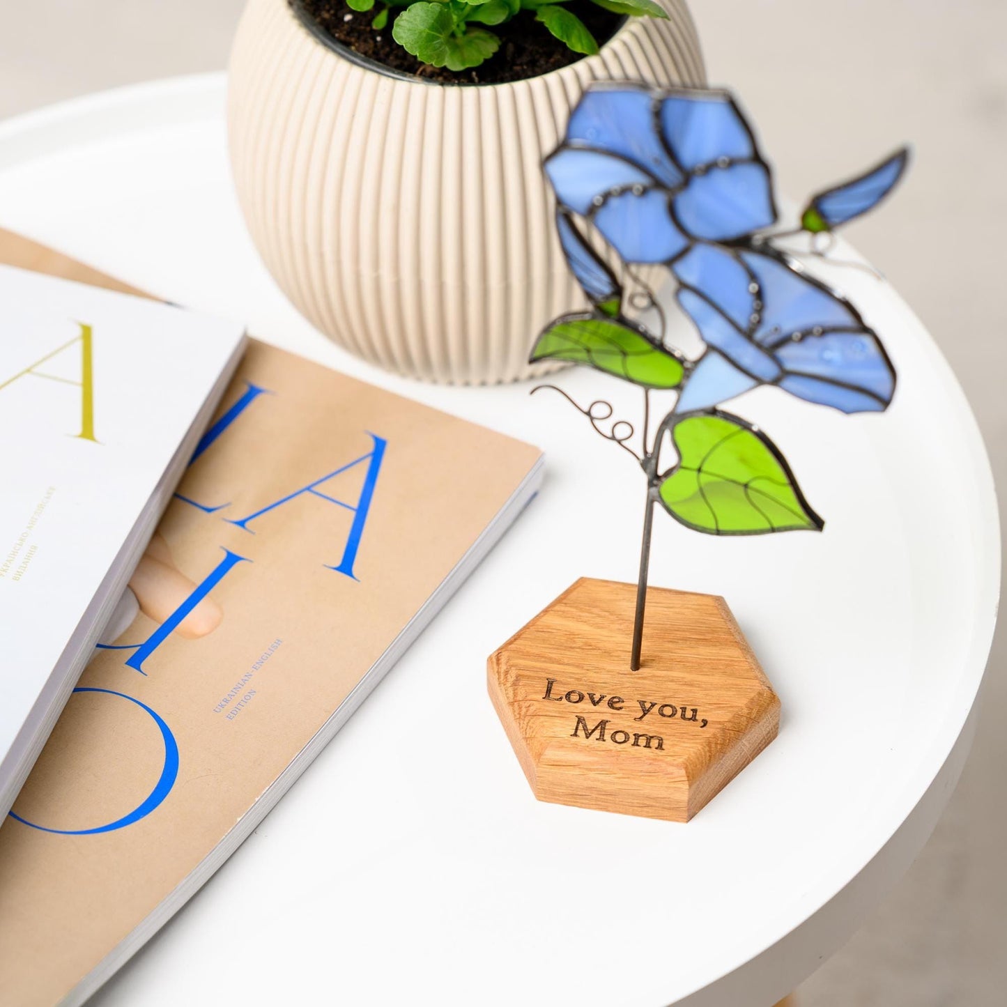 Personalized Stained Glass Flower - Mother"s Day Gift