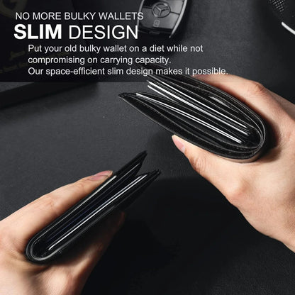 Moon - Mens Slim Wallet - Genuine Leather