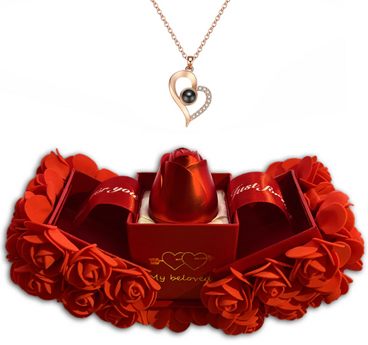 Necklace & Flower Gift Box