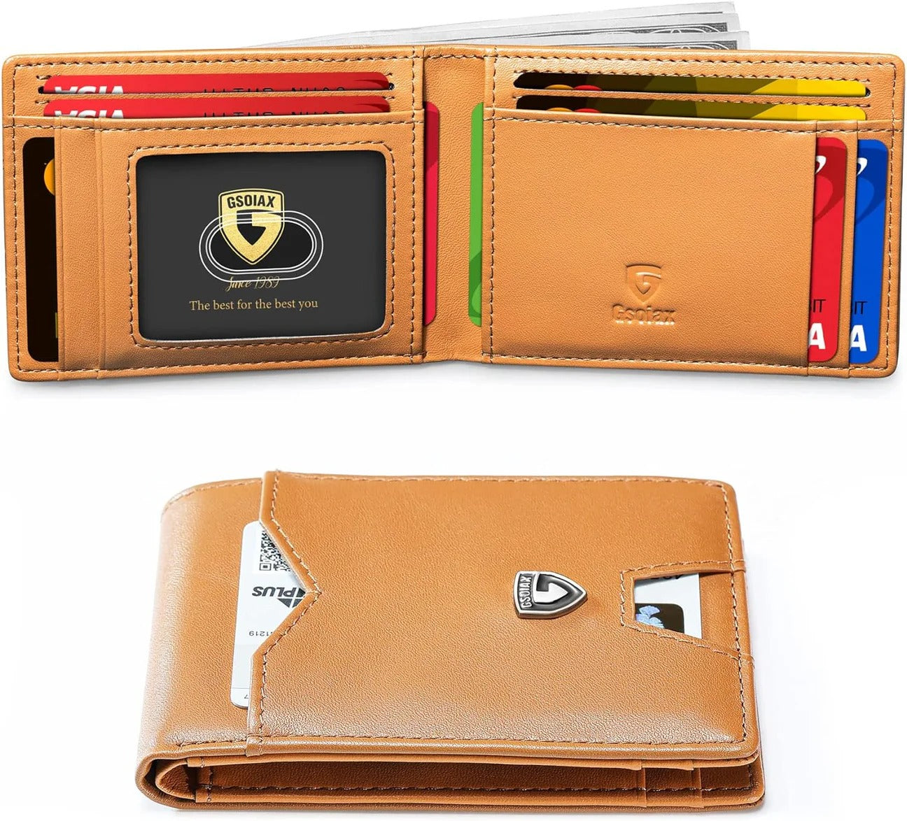 Moon - Mens Slim Wallet - Genuine Leather