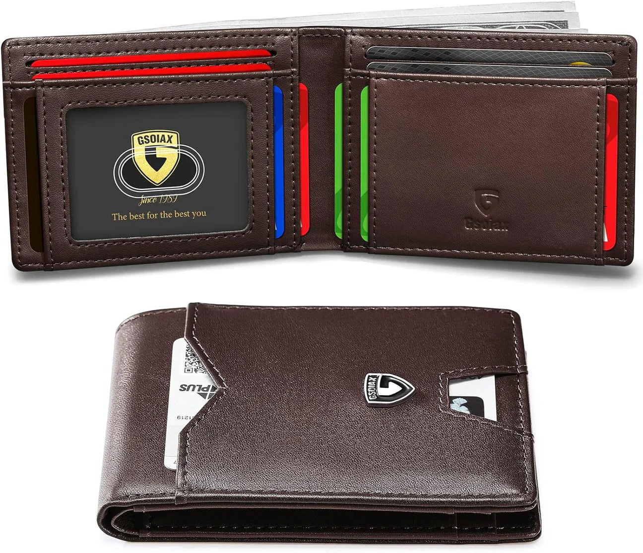 Moon - Mens Slim Wallet - Genuine Leather