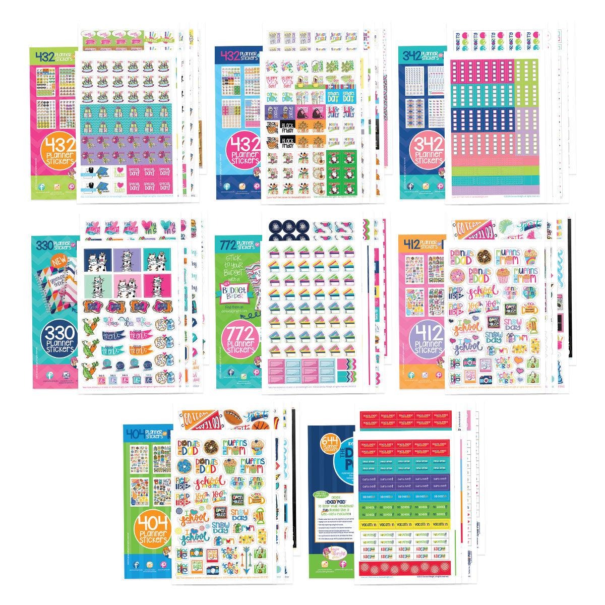 Ultimate Sticker Bundle | 8 Sticker Sets with 3760+ Stickers to Fit Any Planner