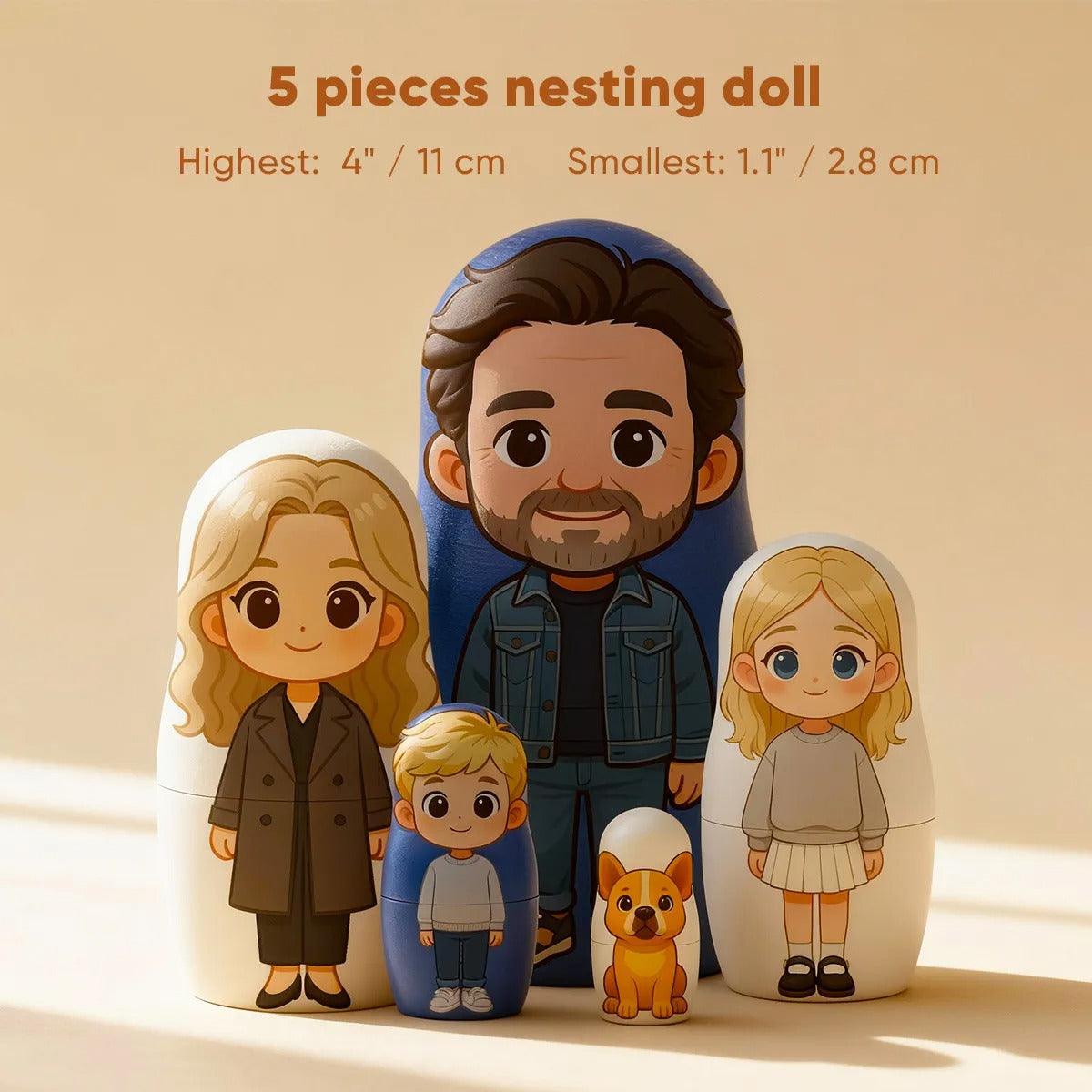 Personalized Portrait Nesting Doll