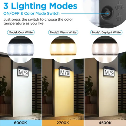 House Numbers Sign with 3 Adjustable Color