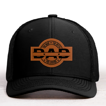 Personalized Dad Leather Patch Hat