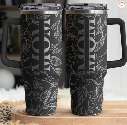 Personalized 40oz Tumbler - Floral Mom Mother's Day Gifts