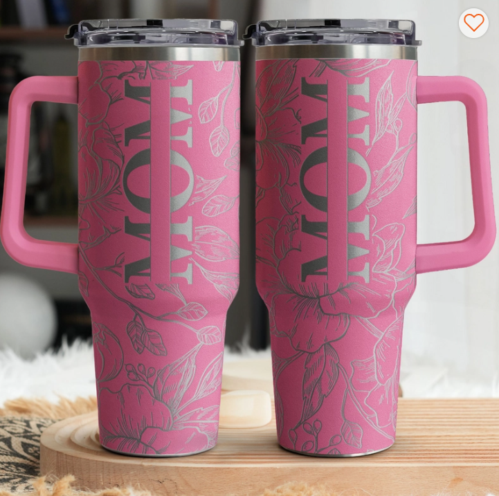 Personalized 40oz Tumbler - Floral Mom Mother's Day Gifts