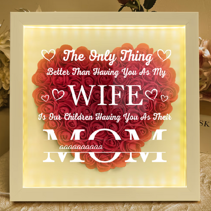 Personalized Flower Shadow Box With LED Light  Mother's Day Gift
