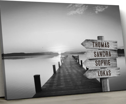 Personalized Canvas "Shared Signpost at the Pier"