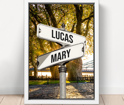 Personalized Canvas - Vintage street sign for families