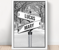 Toile personnalisée - panneau de rue vintage pour familles