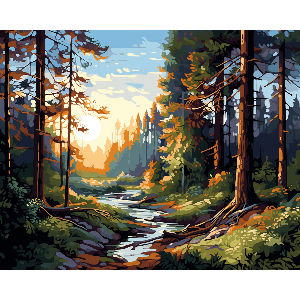 Sunlit Tranquility Paint By Numbers Kit