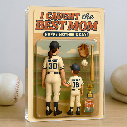Personalized  Baseball Acrylic Block Plaque, Mother's Day Gift for Mom
