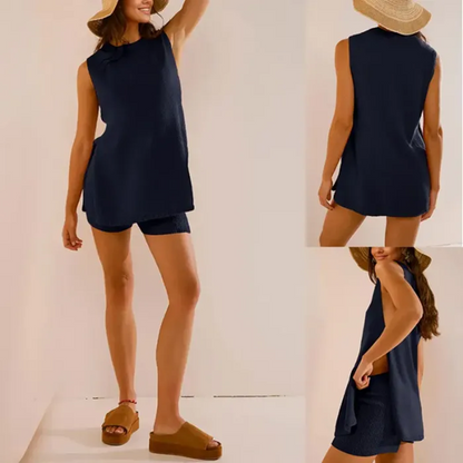 Moon Women's 2 Piece Outfits Summer Knit Sweater Set